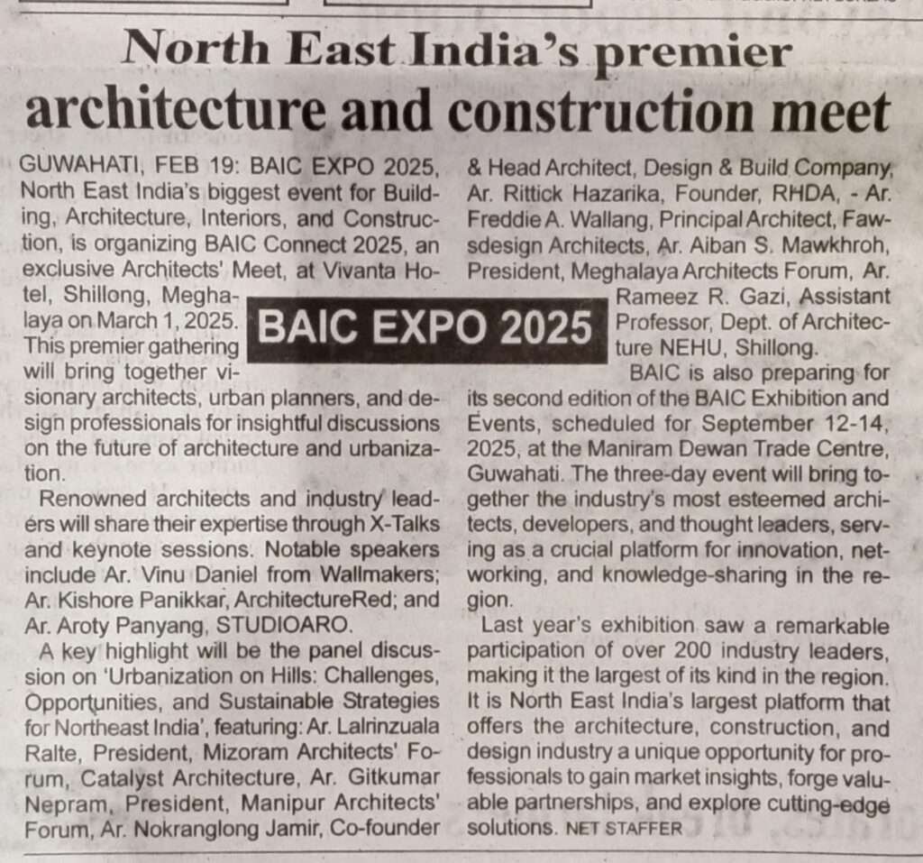baic-North East's Biggest Building, Architecture, Interiors & Construction Exhibition in guwahati